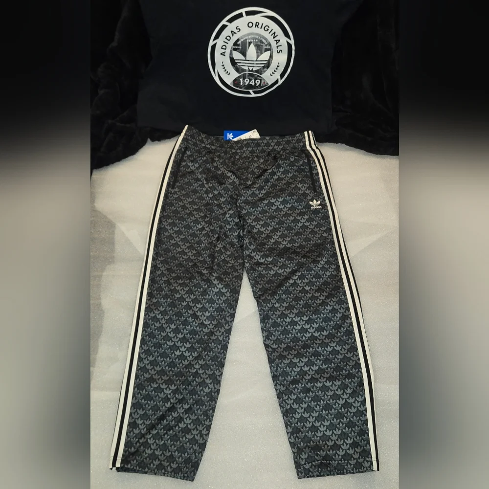 NWT-Mens Adidas Monogram Track Suit Black/Gray/White - Jacket XXL, Pants XL - Picture 9 of 12